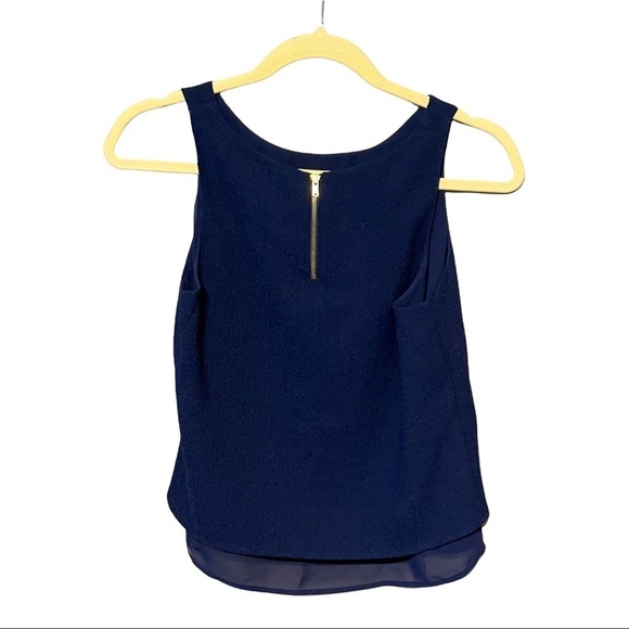 Maison Jules Chiffon Tank Top Lightweight Sleeveless Sheer Layered Blouse Flowy - Picture 2 of 5